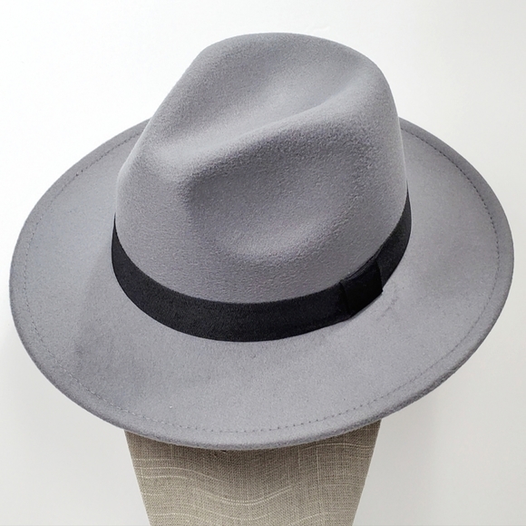 Gray Fedora Hat Classic, Fedora Mens, Fedora Womens, Vintage Style Hat Unisex - Picture 1 of 2
